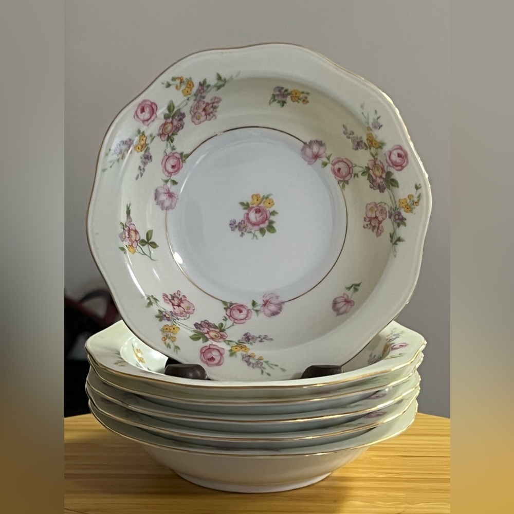 Baronet "Silvia"  Fruit /Dessert Bowls Made in Bohemia Czechoslovakia Set of 6